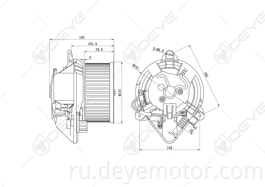 6441.L3 6441.H6 ZQ91000980 Электродвигатель вентилятора нагнетателя для PEUGEOT PARTNER CITROEN BERLINGO